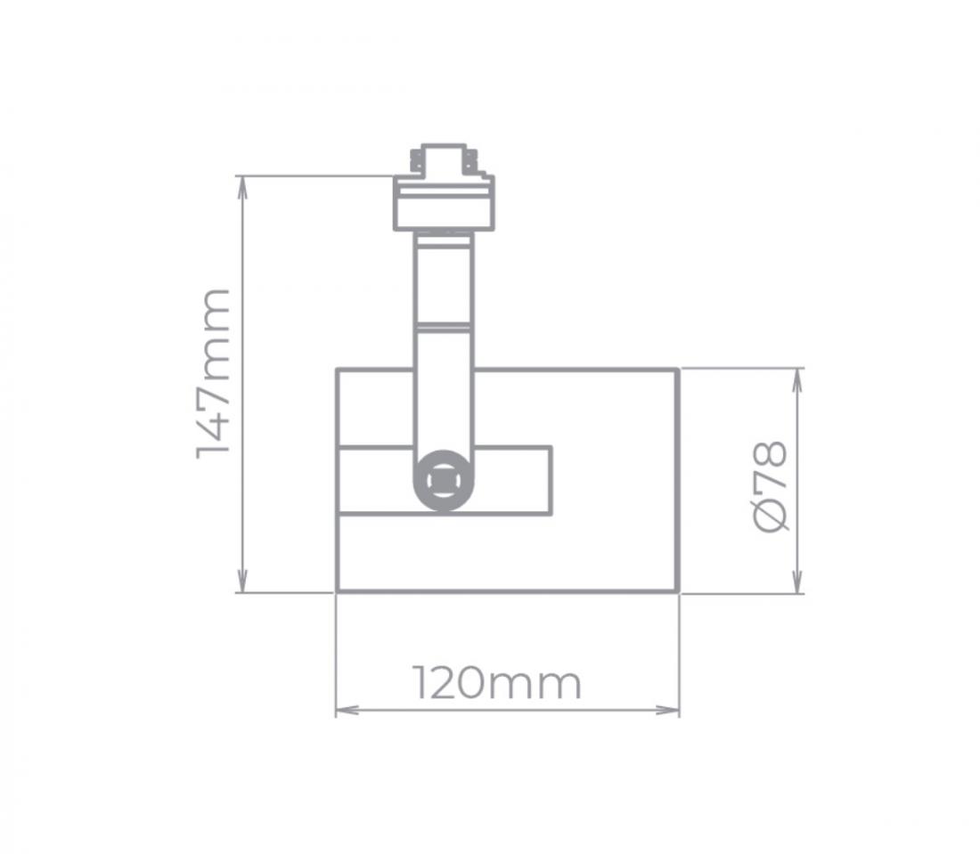 Spot para Trilho Stella Flow Preto AR70 GU10 Ø78x147x120mm SD1970PTO