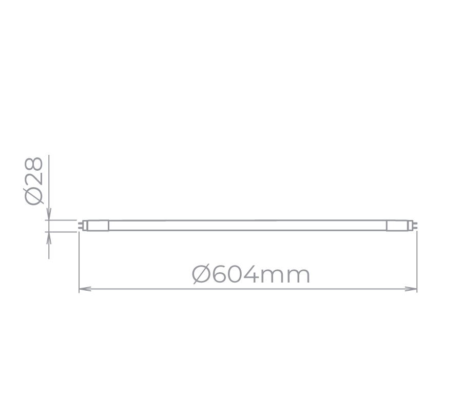 Lâmpada Stella Tubular T8 9 Watts 600mm 3000K 200° G13 Bivolt STH9607/30 