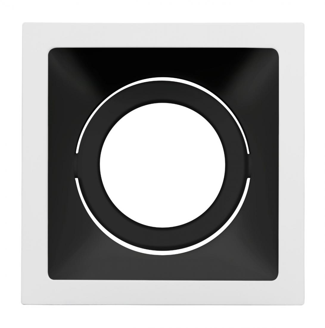 Spot Embutido Direcionável Stella Square Branco/Preto AR70 116x116mm STH8930BR/PTO