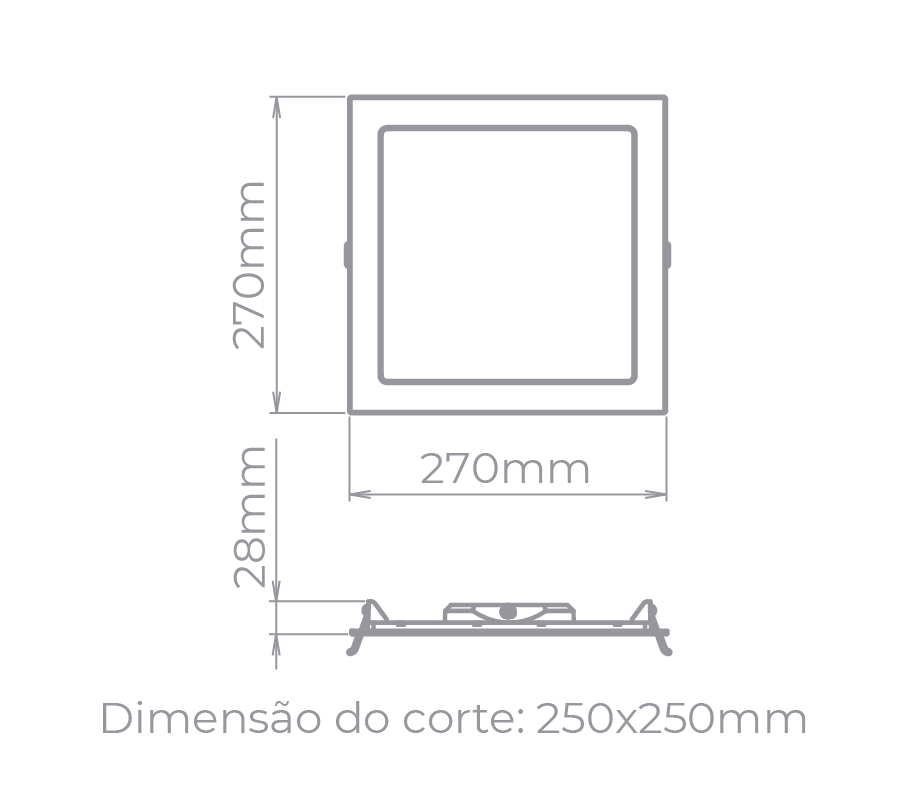 Painel Embutir Stella 24 Watts 3000K 120° 270x270mm STH9954Q/30