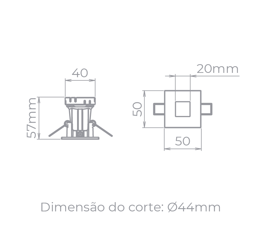 Spot de Embutir Stella Narrow Branco Mini Dicróica MR11 50x50mm STH9910BR