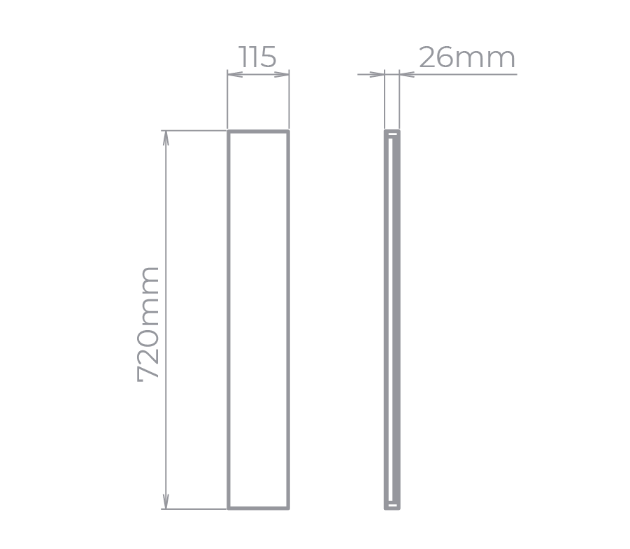 Arandela LED Stella Reflex 72cm 20 Watts 3000K IP65 Bivolt Branco STH9741BR/30
