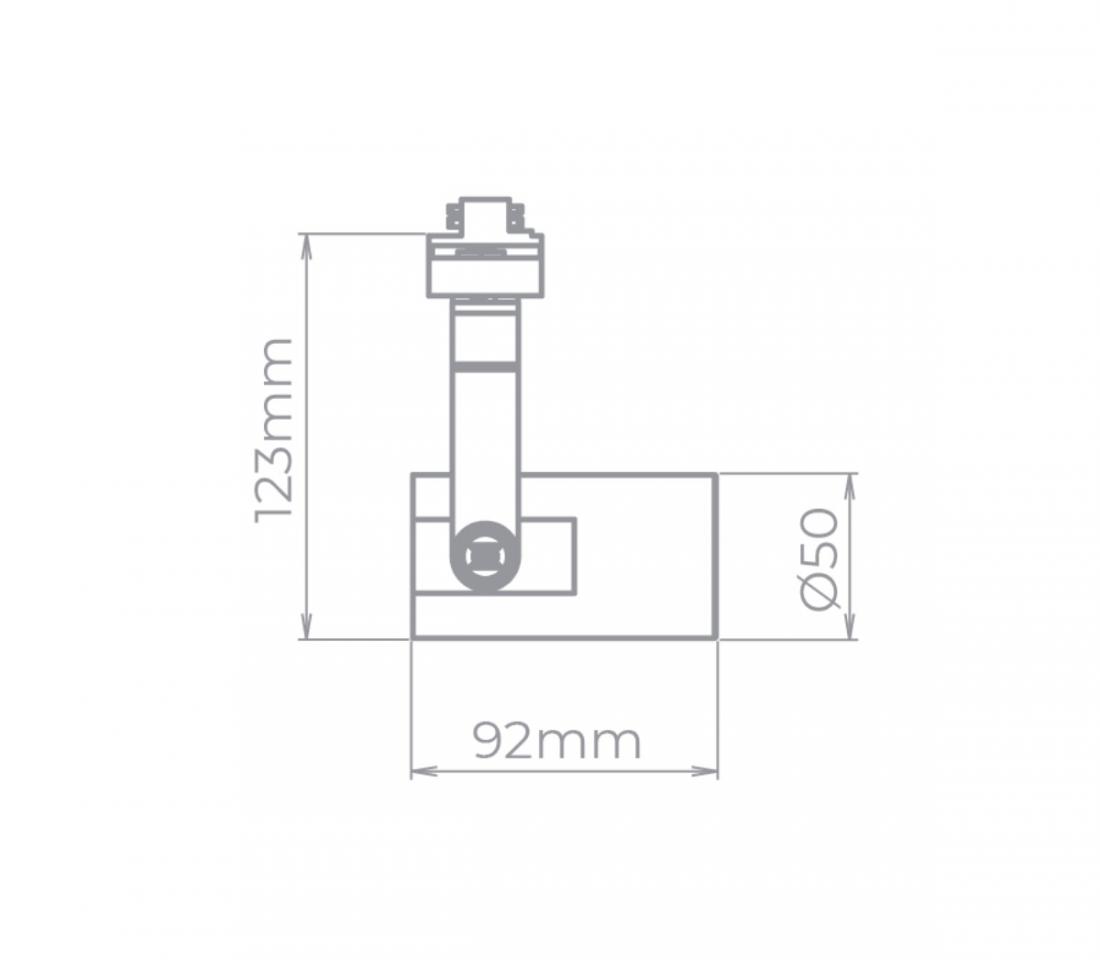 Spot para Trilho Stella Flow Preto MR11 Mini Dicróica GU10 Ø50x123x92mm SD1930PTO