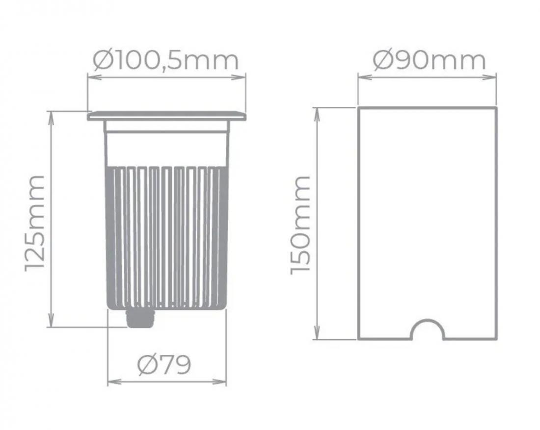 Embutido de Solo Stella Focco 18 Watts 3000K IP67 30° Bivolt Preto STH8709/30