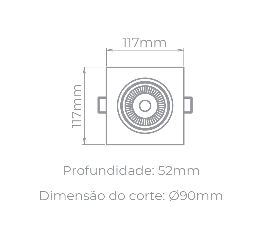 Spot de Embutir Stella Easy PAR20 7 Watts 3000K 117x117mm STH7920/30
 