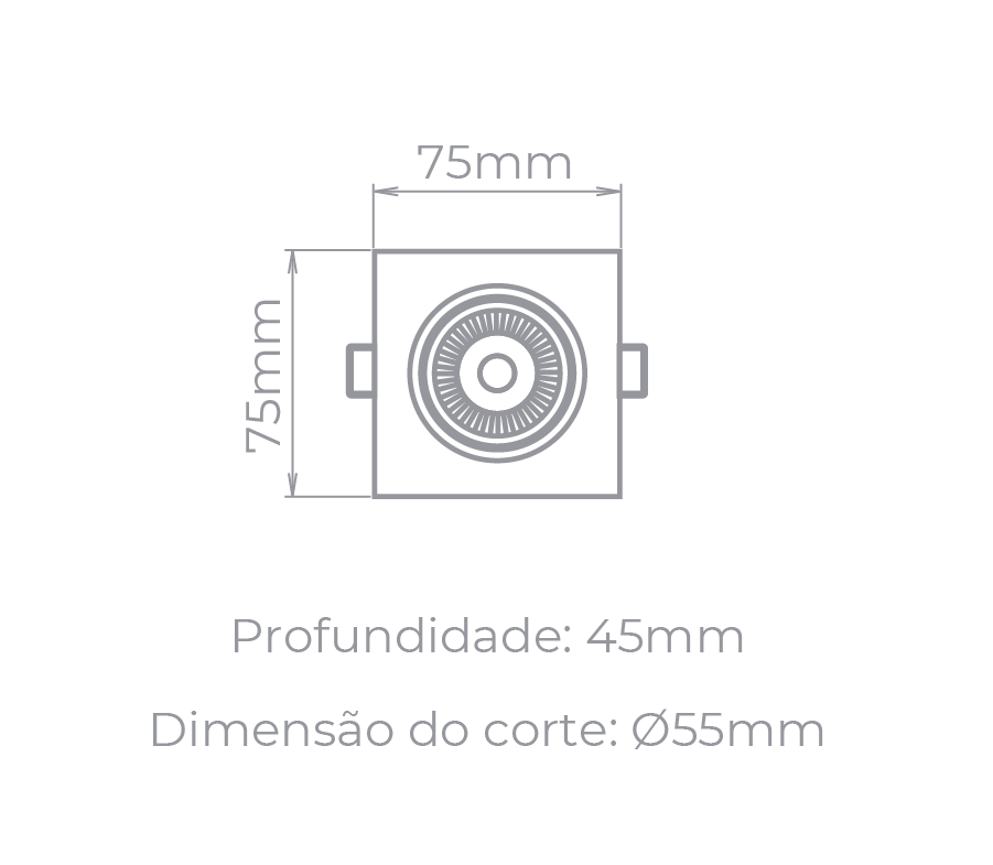 Spot de Embutir Stella Easy MR11 3 Watts 3000K 75x75mm STH7910/30
 