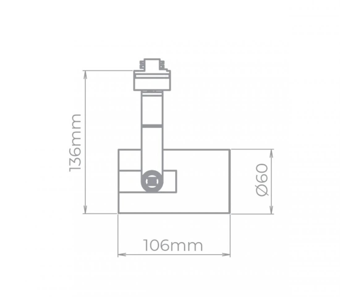 Spot para Trilho Stella Flow Branco MR16 Dicróica GU10 Ø60x136x106mm SD1940BR