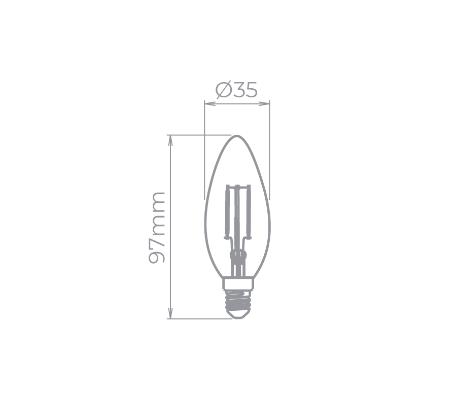 Lâmpada Stella Vela Lisa Filamento 220V E14 2,5 Watts 2700K STH20302/27