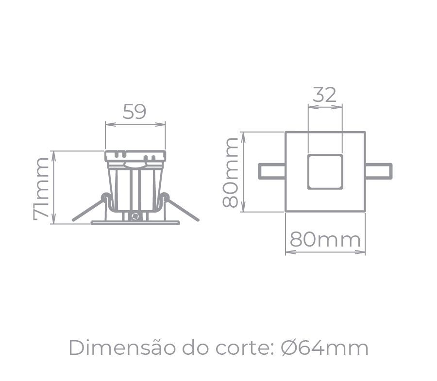 Spot de Embutir Stella Narrow Branco Dicróica MR16 80x80mm STH9915BR