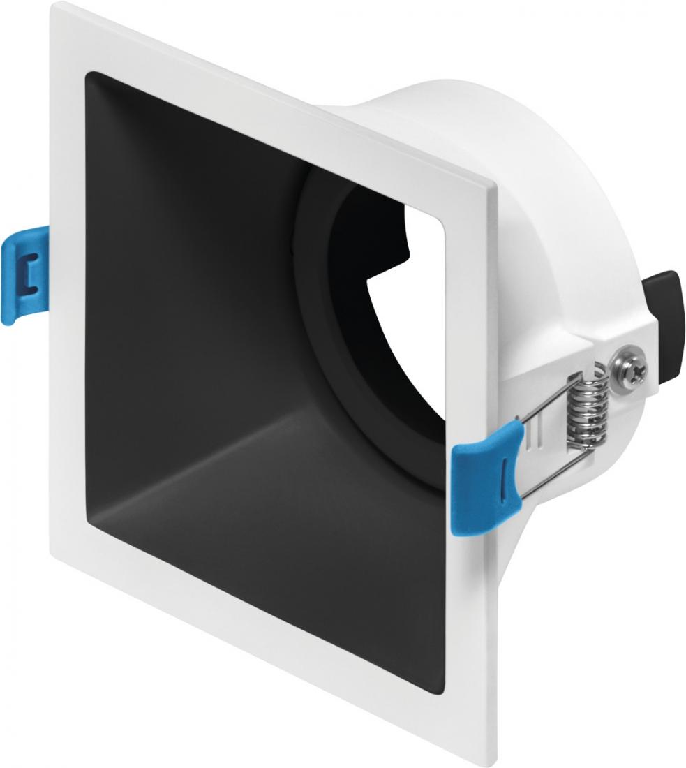 Spot Embutido Direcionável Stella Square Branco/Preto AR70 116x116mm STH8930BR/PTO
