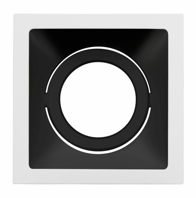 Spot Embutido Direcionável Stella Square Branco/Preto AR70 116x116mm STH8930BR/PTO