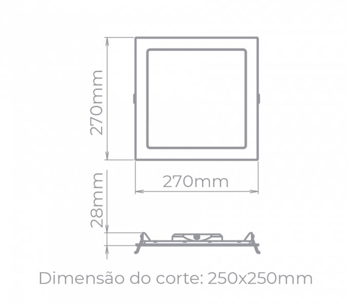 Painel Embutir Stella 24 Watts 3000K 120° 270x270mm STH9954Q/30