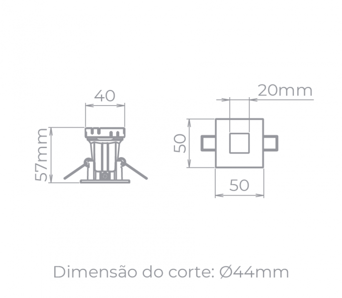 Spot de Embutir Stella Narrow Branco Mini Dicróica MR11 50x50mm STH9910BR