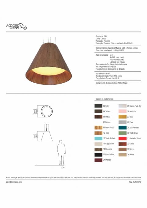 Pendente Accord Cônico 4L E27 Ø820x700mm 295
