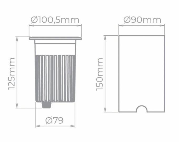 Embutido de Solo Stella Focco 18 Watts 3000K IP67 30° Bivolt Preto STH8709/30