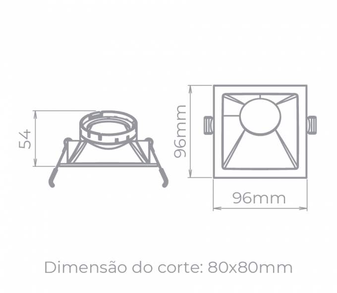 Spot Embutido Angular Stella Square Angle Branco 25° Dicróica 96x96mm STH8970BR
