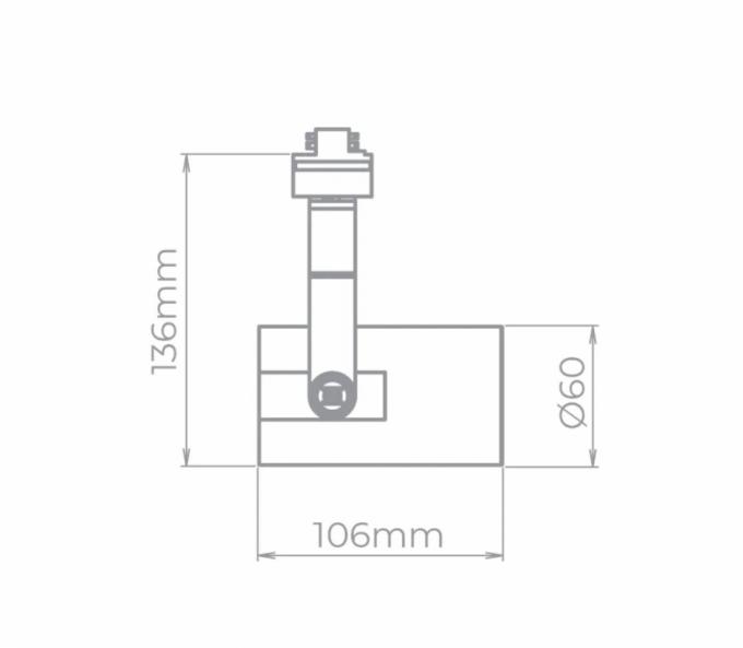 Spot para Trilho Stella Flow Preto MR16 Dicróica GU10 Ø60x136x106mm SD1940PTO
