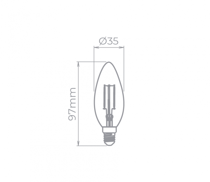 Lâmpada Stella Vela Lisa Filamento 220V E14 2,5 Watts 2700K STH20302/27