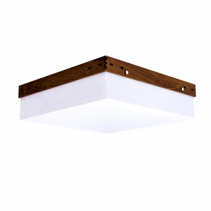 Plafon Accord Cachepot Madeira e Acrílico 1L E27 200x200x120mm 577