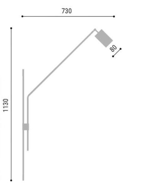 Coluna Foco Metallo Cilindro de Parede com Plug Externo 1L Dicróica Cúpula Ø80mm CO 313