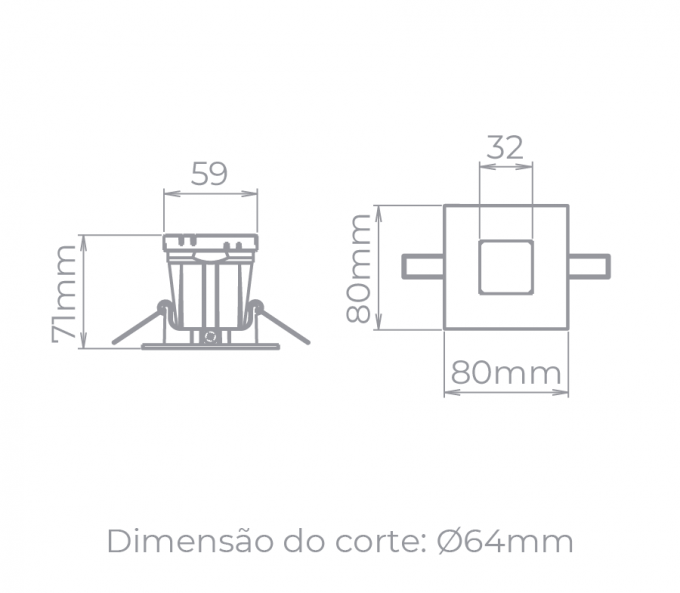 Spot de Embutir Stella Narrow Branco Dicróica MR16 80x80mm STH9915BR