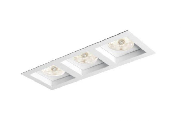 Embutido Eisen Recuado Direcional Triplo Dicróica Alumínio 240x85mm EM953