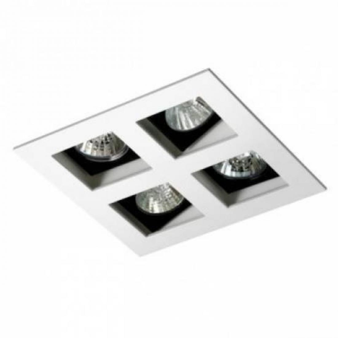 Embutido Eisen Recuado Direcional Quádruplo Mini Dicróica Alumínio 140x140mm EM704