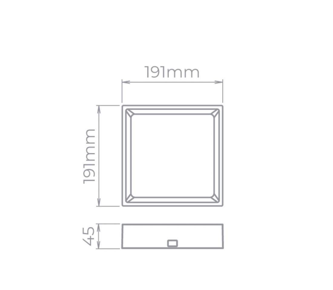 Plafon Sobrepor Stella Deep Branco Recuado 17 Watts 3000K 191x191mm STH20903BR/30