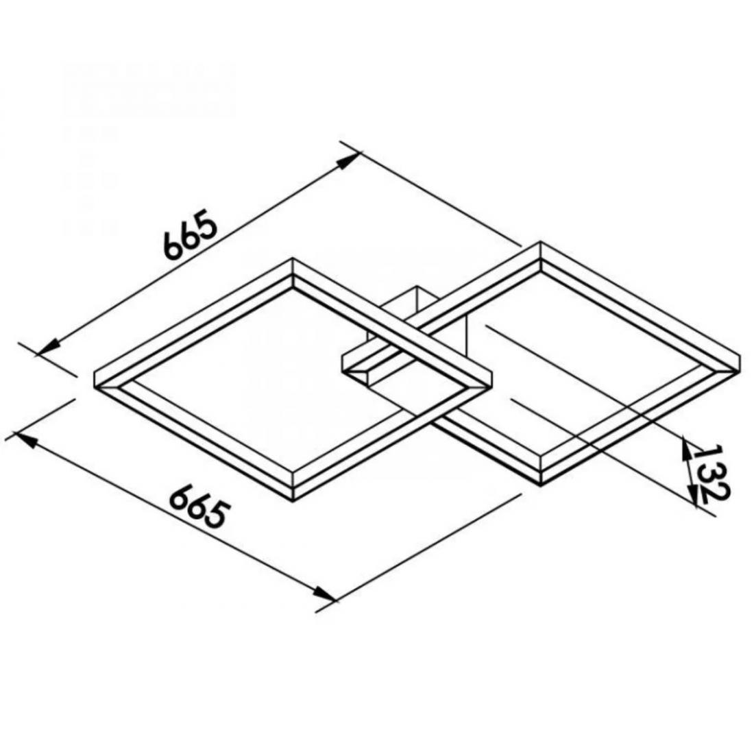 Plafon Sobrepor Newline Fit25 67,2 Watts Bivolt 665x665x132mm 702LED