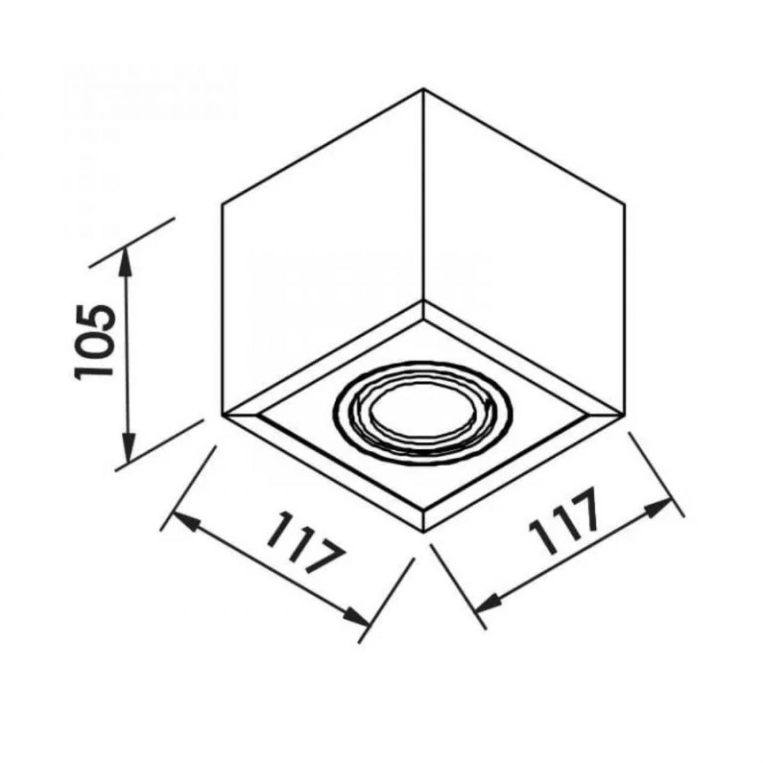 Plafon Sobrepor Newline Box Facho Direcional 1L PAR20 117x117x105mm IN40131