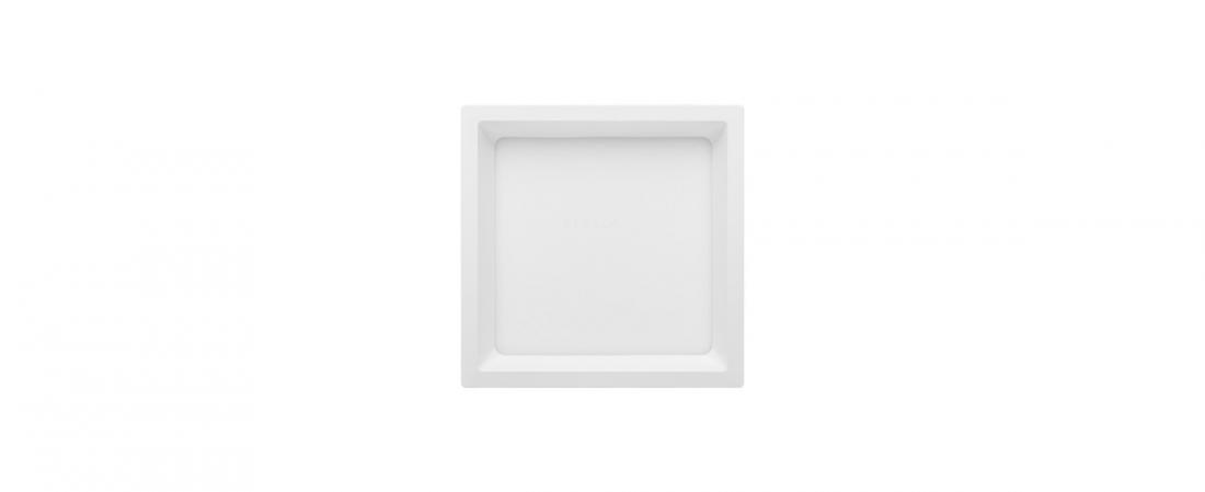Plafon Sobrepor Stella Deep Branco  Recuado 12 Watts 3000K 160x160mm STH20902BR/30