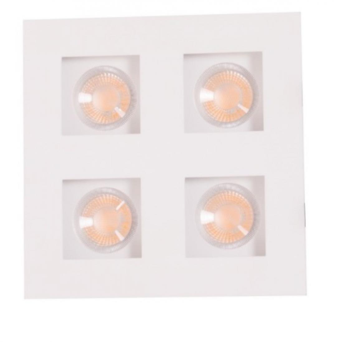 Embutido Eisen Recuado Direcional Quádruplo Mini Dicróica Alumínio 140x140mm EM704