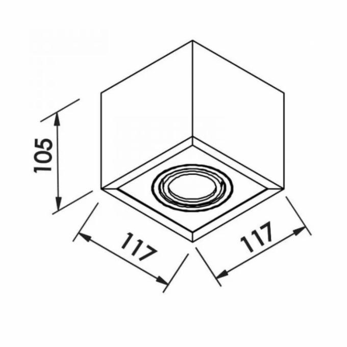 Plafon Sobrepor Newline Box Facho Direcional 1L AR70 GU10 117x117x105mm IN41141