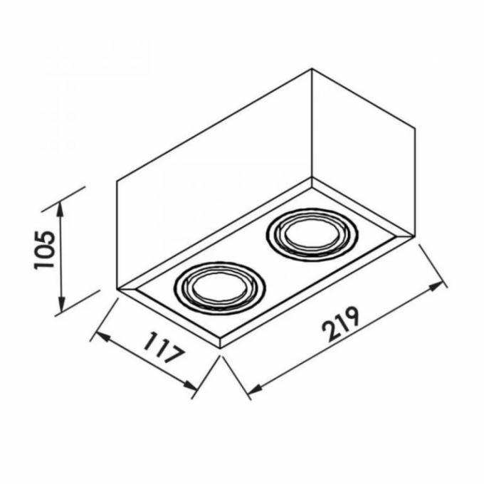 Plafon Sobrepor Newline Box Facho Direcional 2L AR70 GU10 117x219x105mm IN41142