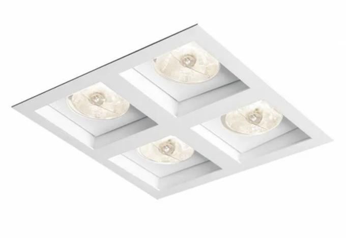 Embutido Eisen Recuado Direcional Quádruplo PAR20 Alumínio 210x210mm EM1254