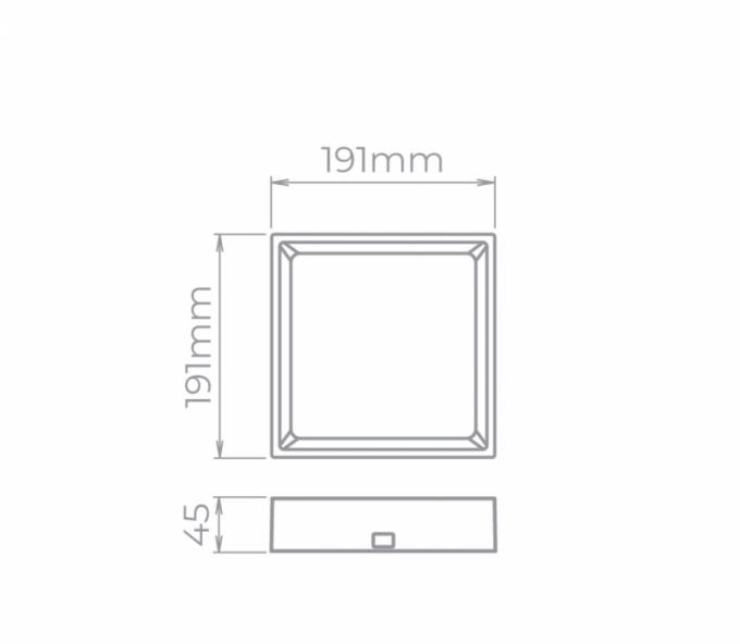 Plafon Sobrepor Stella Deep Branco Recuado 17 Watts 3000K 191x191mm STH20903BR/30