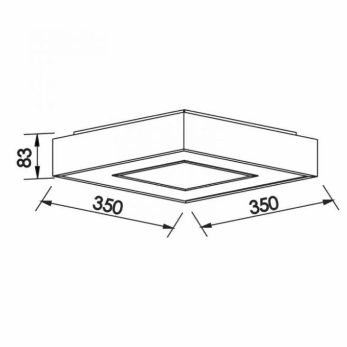 Plafon Sobrepor Newline New Chess 25,2 Watts Bivolt 350x350x83mm 511LED