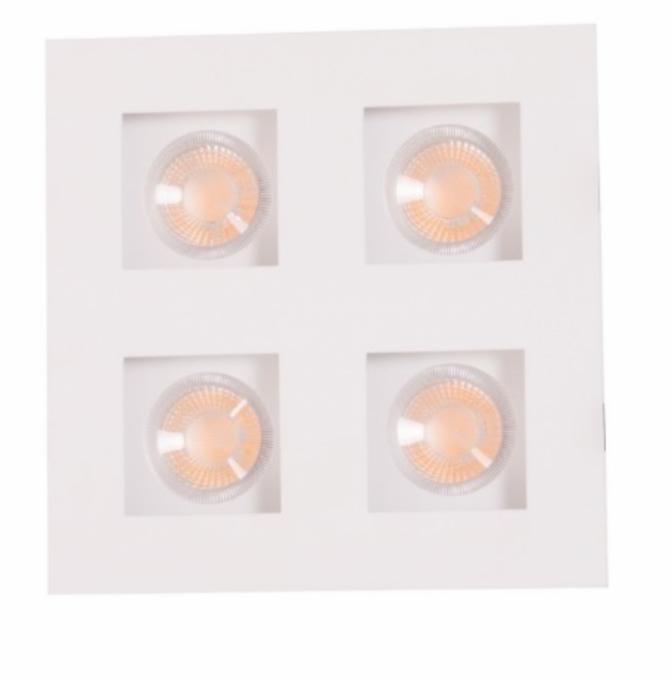 Embutido Eisen Recuado Direcional Quádruplo Mini Dicróica Alumínio 140x140mm EM704