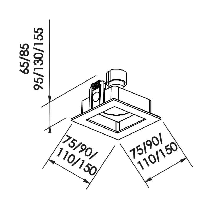Embutido Direcional Newline Flat 1L AR70 110x110x85mm IN65104