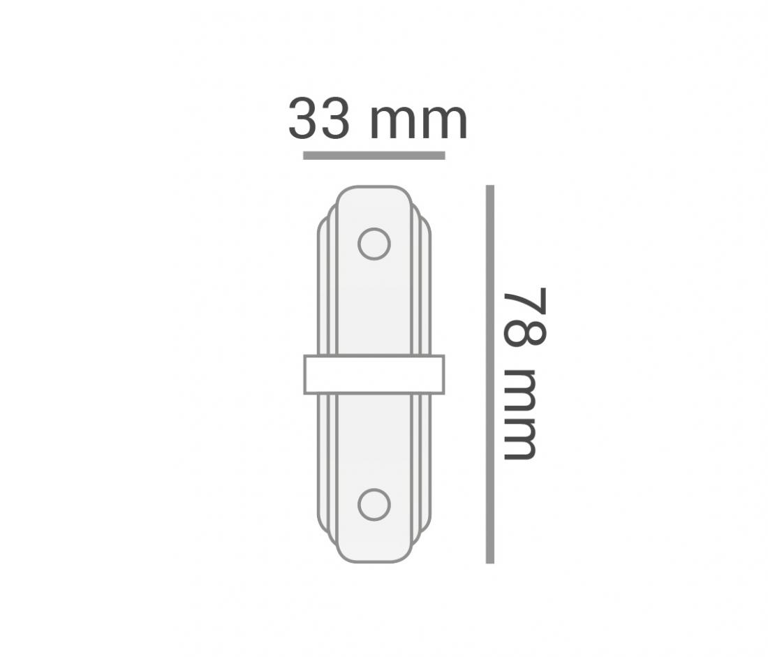 Conector Reto Opus Branco para Trilho Sobrepor 33x78x15mm OPS 35406 