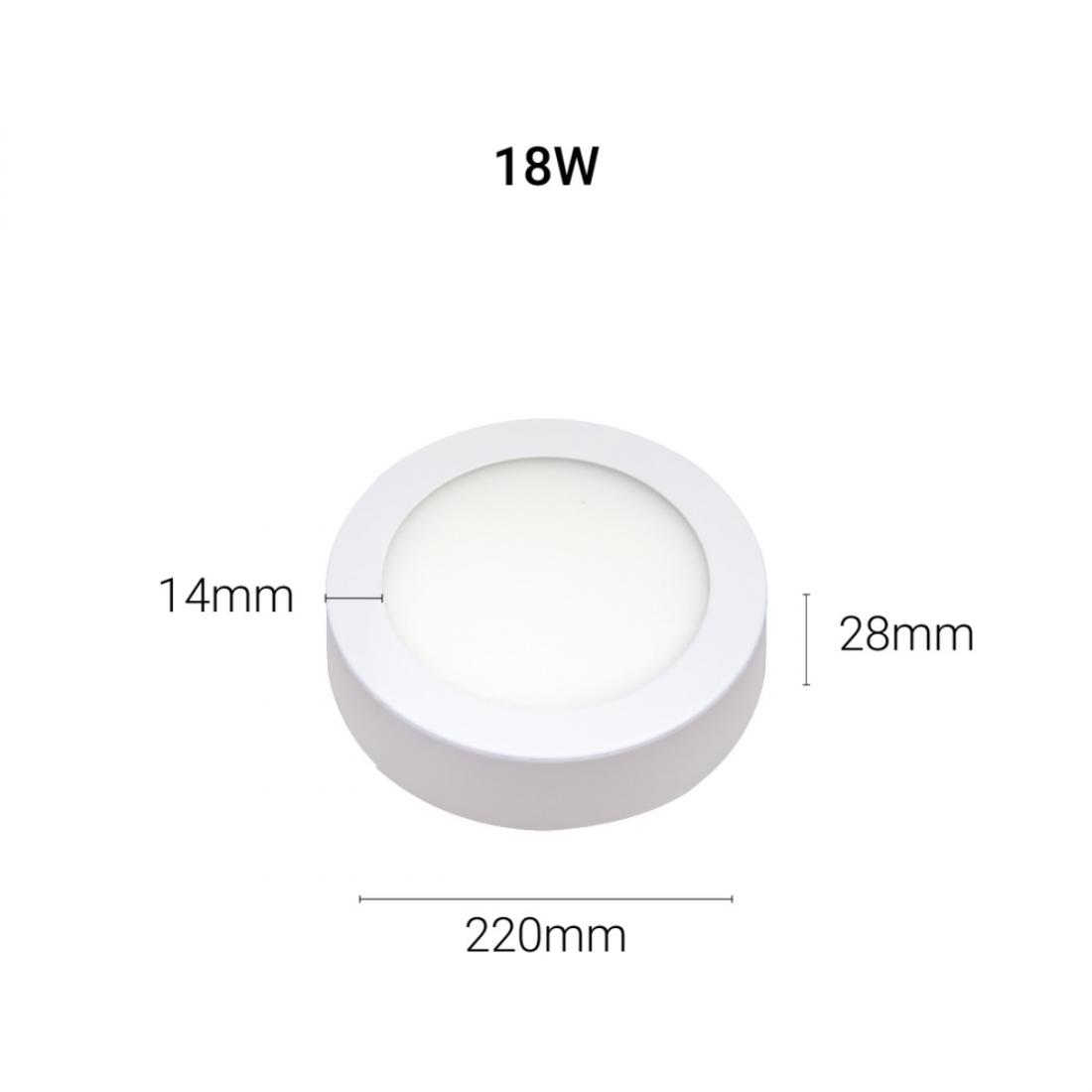Painel Led Demiled Sobrepor 18 watts Bivolt 6500K Ø220x28mm 8198