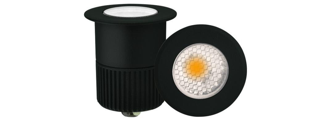Embutido de Solo LED Mundial 5 watts IRC95 3000K 24° IP67 Bivolt Anti Ofuscante Ø65x70mm ML-0421