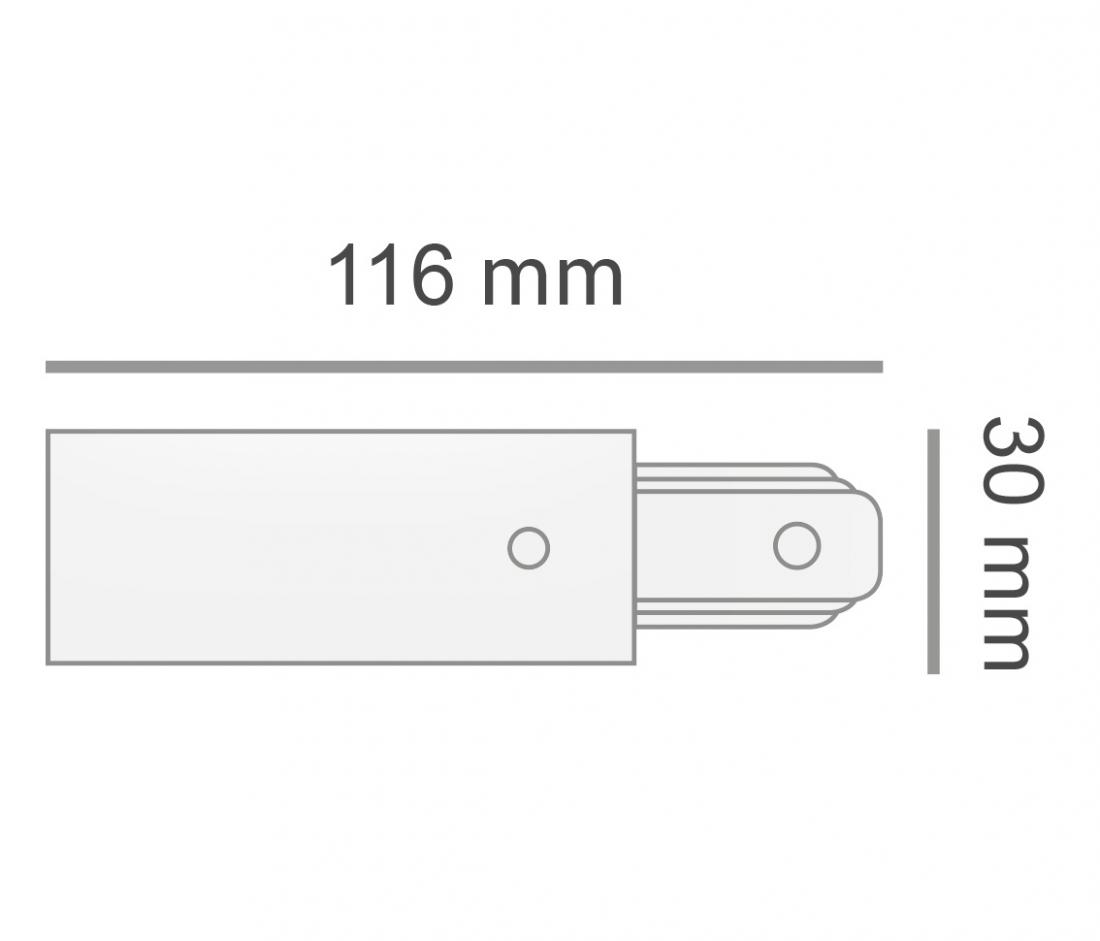 Ponteira e Alimentador Opus Branco para Trilho Sobrepor 116x30x20mm OPS 35482