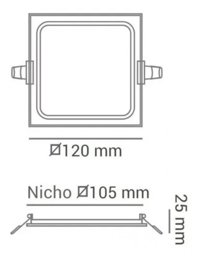Painel Led Demiled Embutido 6 watts Bivolt 3000K 120x120mm 9218