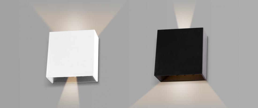 Arandela Opus Astral 4 Watts 3000K Facho Ajustável Preta 120x120mm OPS 38117