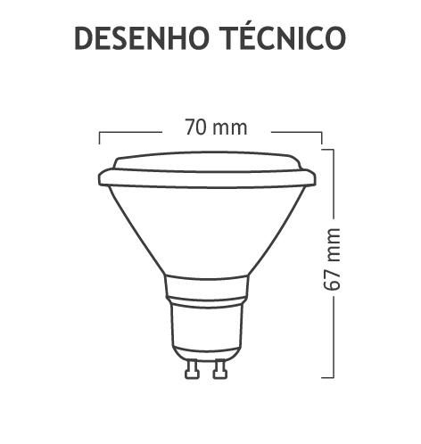 Lâmpada LED Mundial AR70 GU10 4,8 watts 2700K 12° Bivolt ML-0173