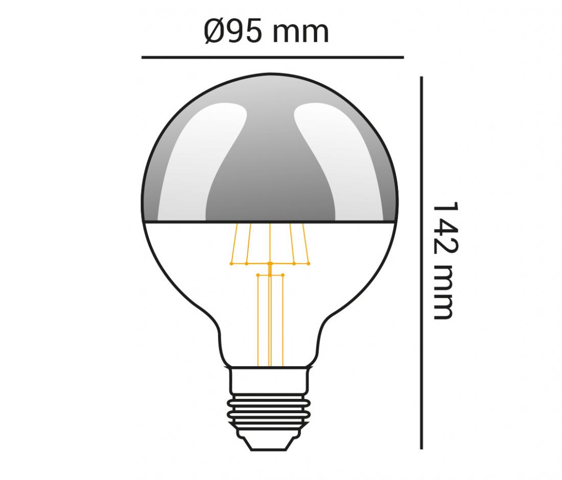 Lâmpada Opus Ballon G95 Defletora Filamento 6 watts 2400K Ø95x142mm OPS 36144