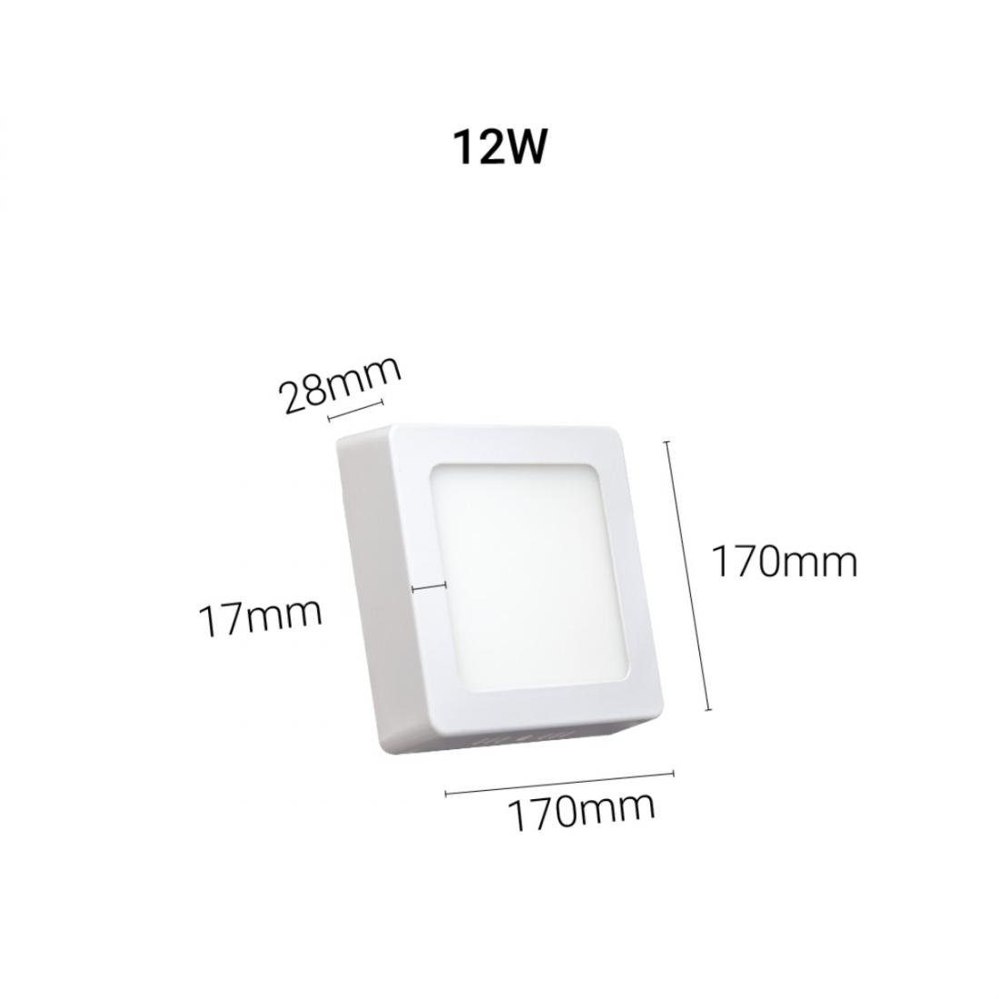 Painel Led Demiled Sobrepor 12 watts Bivolt 3000K 170x170x28mm 9209