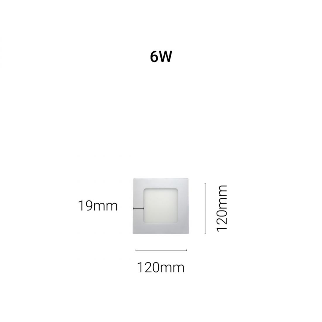 Painel Led Demiled Embutido 6 watts Bivolt 3000K 120x120mm 9218