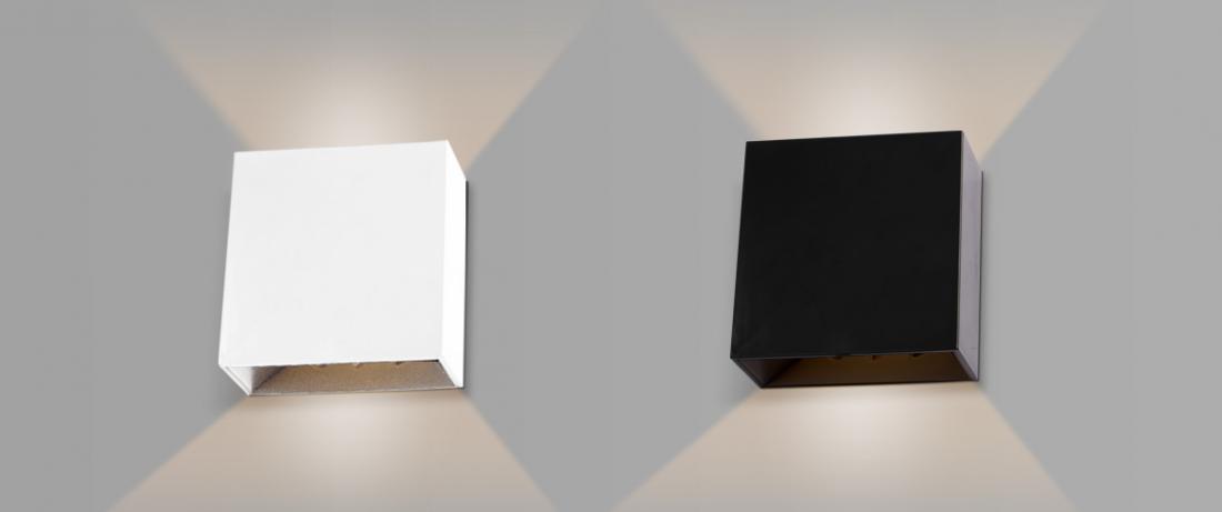 Arandela Opus Astral 4 Watts 3000K Facho Ajustável Preta 120x120mm OPS 38117
